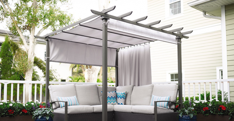 hampton bay breeze cove patio sectional seating set with pergola