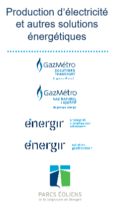 production d'électricité et autres solutions énergétiques