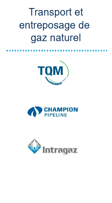transport et entreposage de gaz naturel