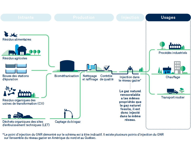 Cycle de production par biométhanisation: les usages