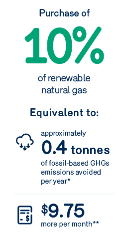 Purchase of 10% of renewable natural gas